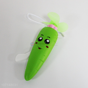 Portable Green Carrot Shape Mini Hand-Held Fan