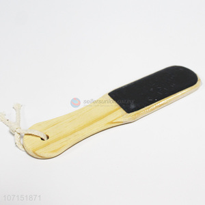 Good quality foot care tools sandpaper foot file with wooden handle