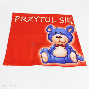 Low price cute cartoon bear printed polyester bolster case pillow case