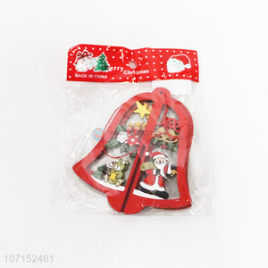 Custom 2 Pieces Bell Shape Wooden Christmas Ornament