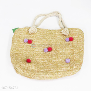 New design popular braided straw handbag fashion tote bag for women