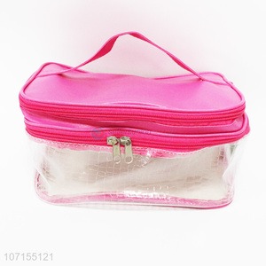 Good market pu leather makeup bag waterproof cosmetic case with handle