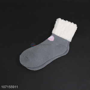 High quality women winter warm fleece lined knitted socks fashion socks
