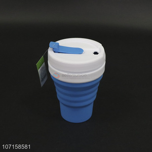 Promotional cheap folding food grade silicone water cup outdoor travel collapsible cups