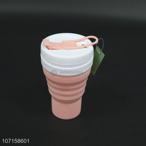 Premium quality folding food grade silicone water cup outdoor travel collapsible cups