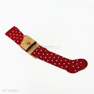 Hot selling girls polka dot long socks kids winter thermal cosy stocking