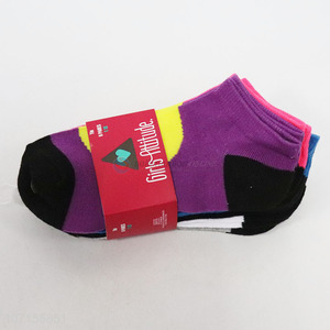 Reasonable price 6 pairs colorful girls ankle socks children low-cut liner sock