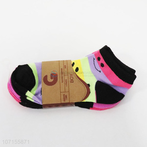 Promotional 3 pairs colorful boys ankle socks children low-cut liner sock