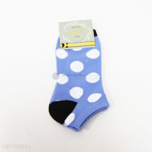 Fashion design polka dot women nylon ankle socks ladies boat socks