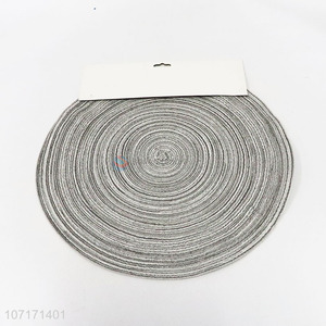 Good quality round woven placemat pp and cotton material heat pad