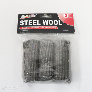OEM 3 pieces multi-purpose kitchen steel wool pads for bathroom cleaning