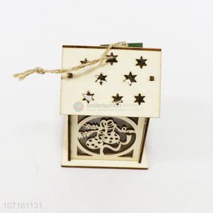 High Sales Christmas Decoration Wooden Christmas House Shaped Pendant
