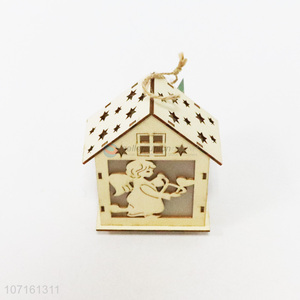 Factory Sell Wood House Christmas Tree Decorations Pendant For Home Decoration