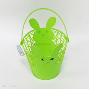New products mini plastic bunny Easter basket plastic rabbit bucket for children