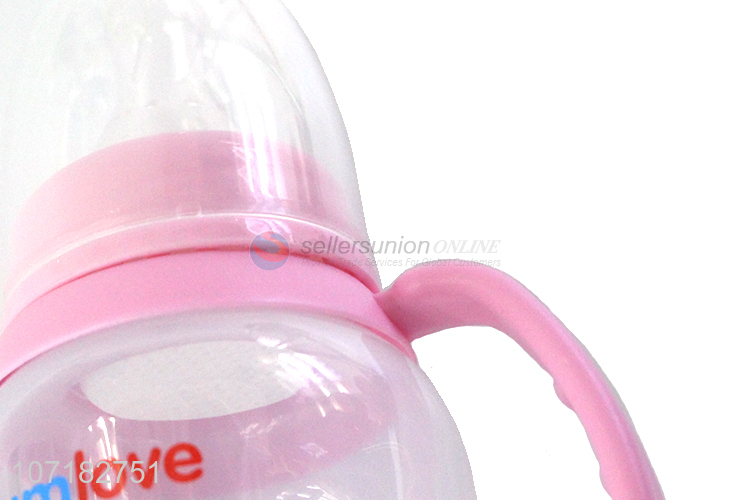 Cheap Premium 300Ml Transparent Baby Feeding Bottles With Handle