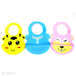 Custom Soft Waterproof Silicone Baby Bib With Food Catcher