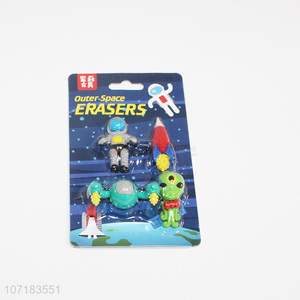 Wholesale private label 3D mini outer-space erasers kids erasers