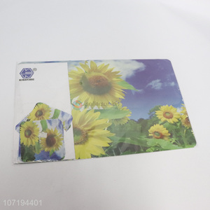 Hot sale 6+6pcs fashion sunflower printed eco-friendly pp placemat and coaster set