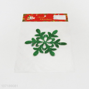Hot Sale Green Snowflake Shape PVC Window Stickers