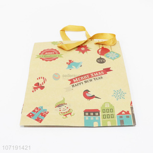 Low Price Merry Christmas Kraft Paper Gift Bag Gift Wrapping Bag