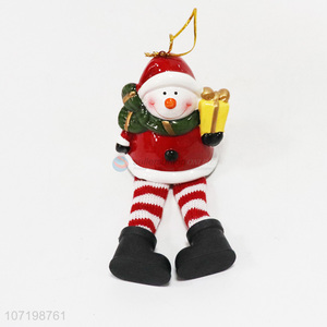 Factory price Christmas ornaments ceramic Christmas snowman statuette ceramic figurines