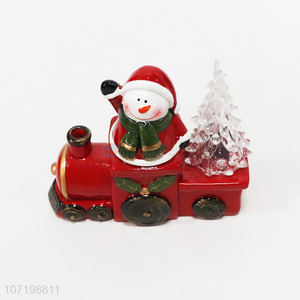 Unique design Christmas ornaments ceramic Christmas train statuette ceramic figurines