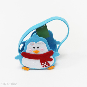 High Sales Penguin Shaped Christmas Handmade Felt Handbag Gift Basket