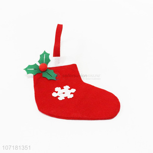 Promotion Christmas socks shaped Christmas gift felt bag