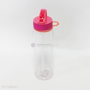 Promotional custom 800ml portable plastic water bottle with straw