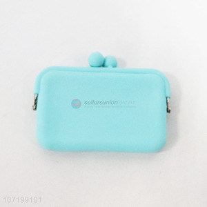 Factory direct sale solid color rectangle women silicone coin wallet coin purse