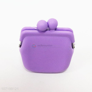 New items fashionable purple silicone coin pouch coin wallet for women and girls