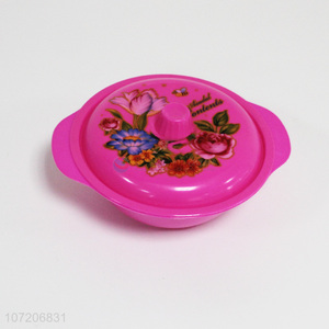 Factory price premium quality plastic bowl with flower printed lid