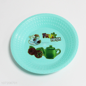 Factory supply custom logo printed round plastic dinner plate fruit plate