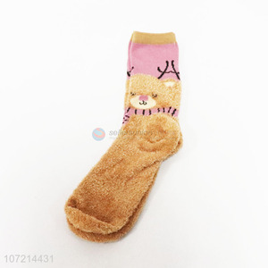 China supplier women cartoon animal knitted ankle socks crew socks