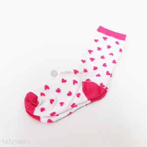 Popular products kids girls heart pattern jacquard knitted ankle socks