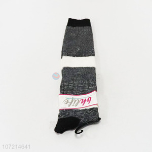 Factory supply ladies winter warm 100% cotton knitted knee-high socks