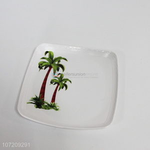 Delicate Design Coconut Tree Pattern Melamine Plate