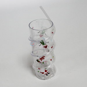 Factory Wholesale Cup Wrapped Around The Straw Plastic Cup