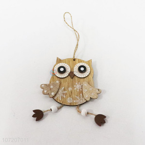 Competitive Price Owl Shaped Wooden Decoration Crafts Pendant