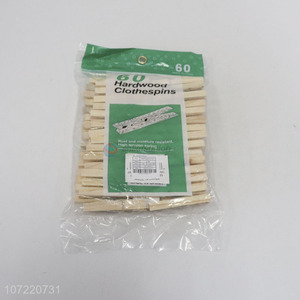 High quality 60pcs hardwood clothespins pinewood clothes pegs