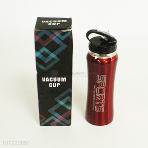 Wholesale stainless steel vacuum cup sport water bottle with straw