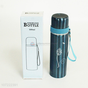 Yiwu wholesale blue vacuum flask with drinking cup