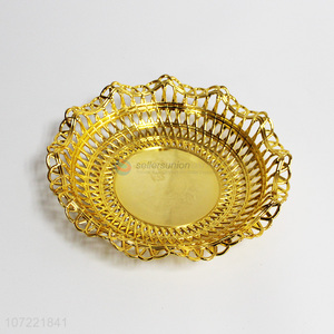 Custom Gold Round Plastic Plate Fruit Plate