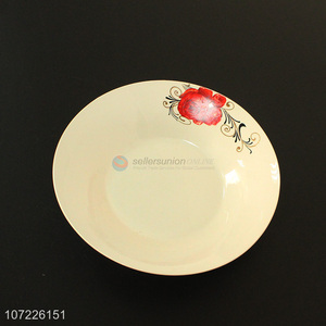 Reasonable price round flower ceramic plate ceramic dinnerware
