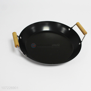 Factory price kitchenware non-stick frying pan with wooden handles