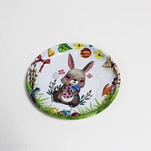 New design Easter rabbit printed tin plate Easter decoration