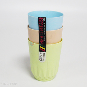 Wholesale 3pcs/set colorful plastic water cup drinking cup for household use