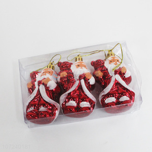Custom 3 Pieces Plastic Santa Claus Christmas Ornaments