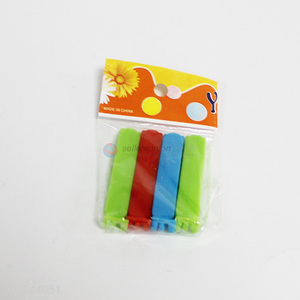 Low price 4pcs colorful plastic sealed clips for food storage bag
