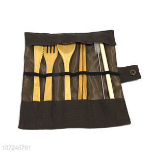 Wholesale Price Eco Friendly Reusable Bamboo Cutlery Set With Bag